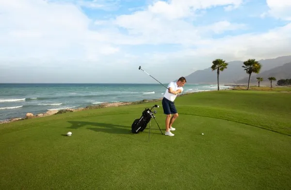 man playing golf
