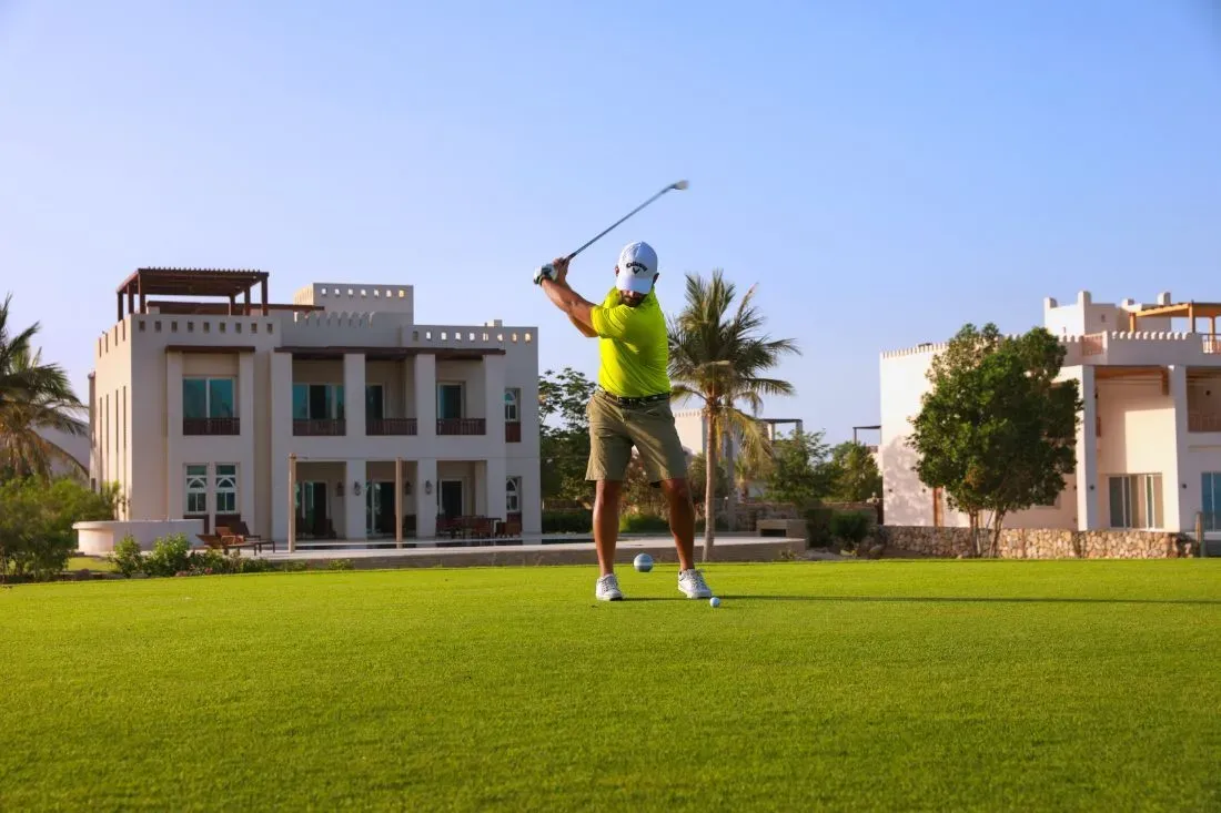 man playing golf