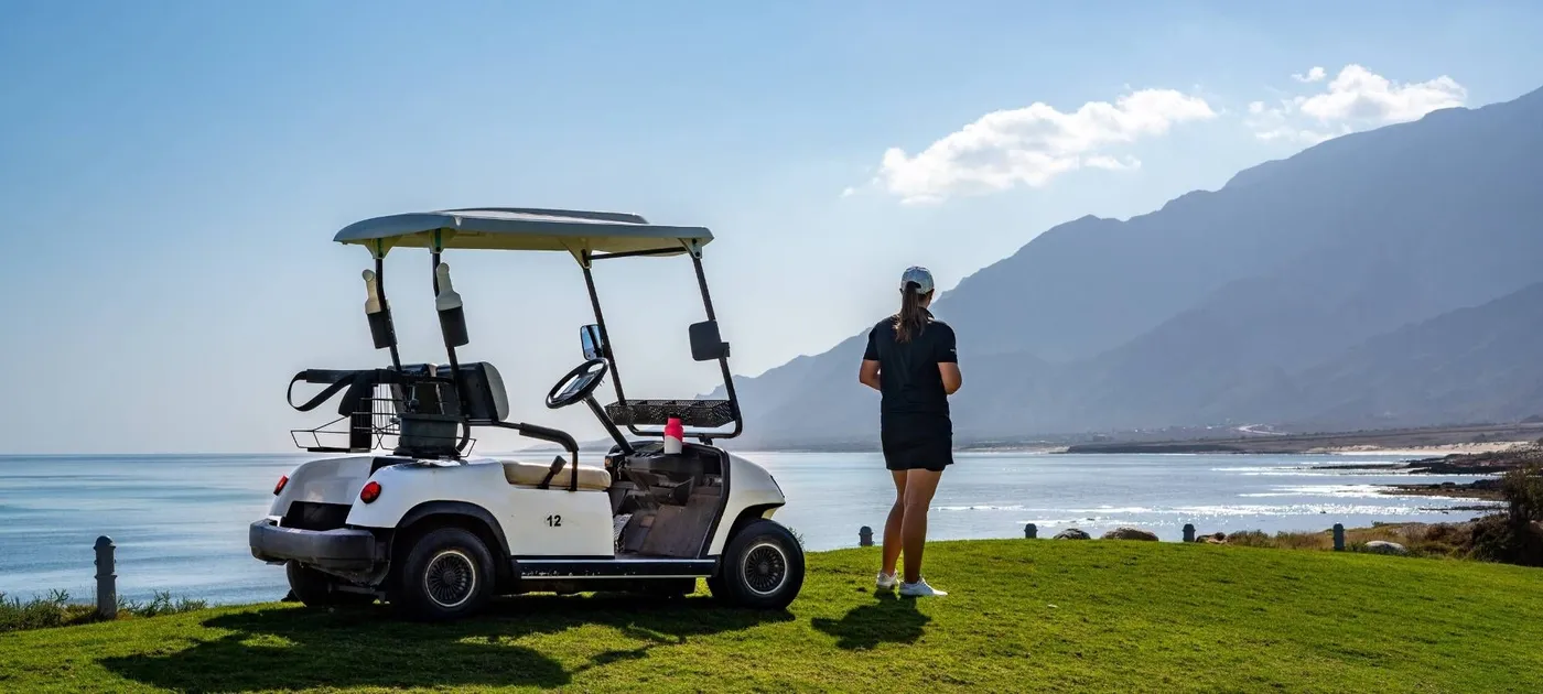 woman in golf field