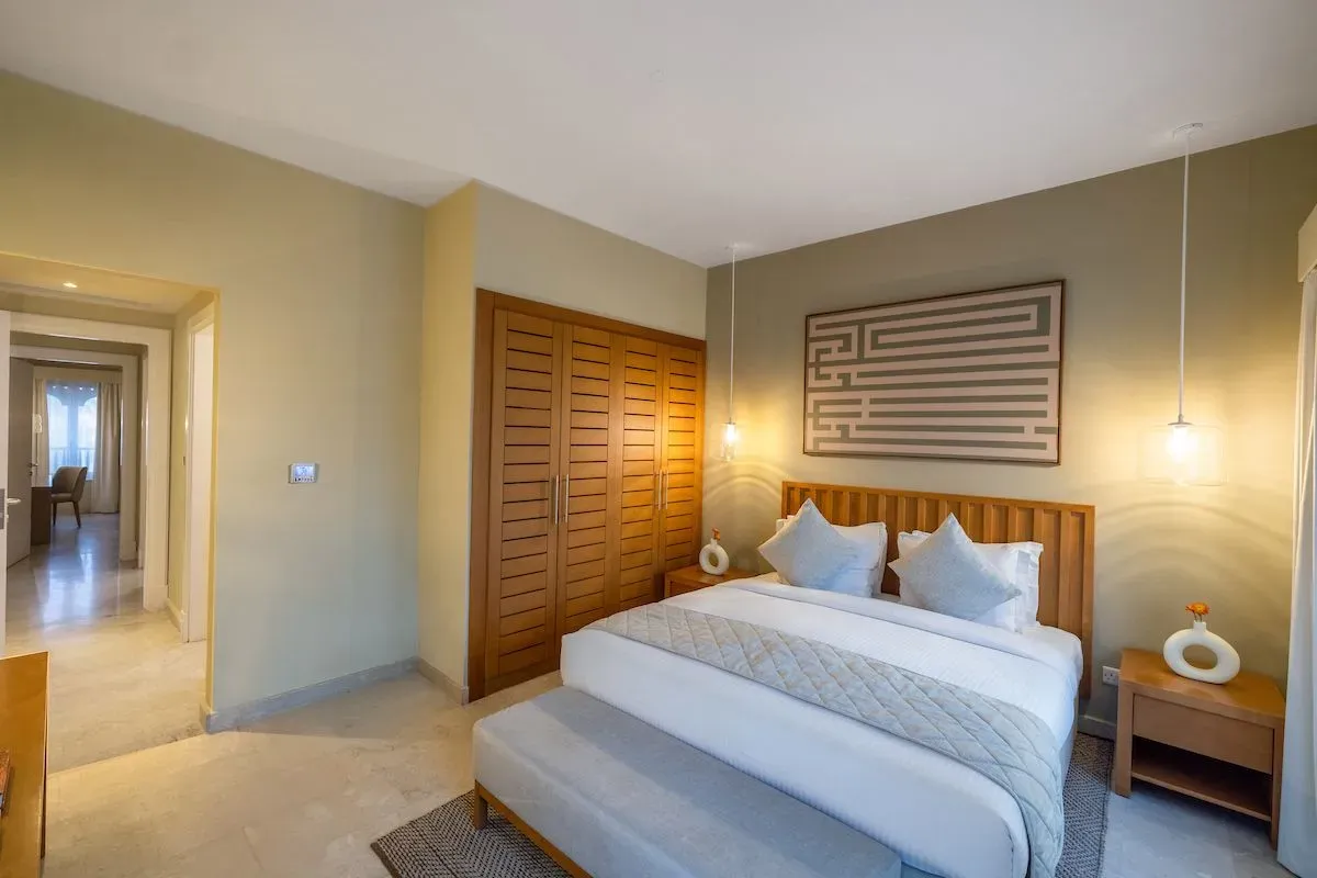 Sifawy Boutique hotel Jebel Sifah Oman Two Bedroom Apartment Master Room